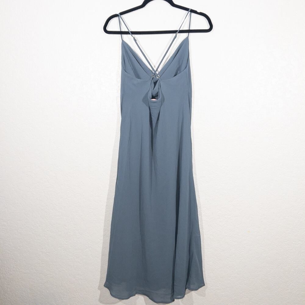 Show Me Your MuMu Slate Blue Slip Midi Dress - Picture 5 of 10